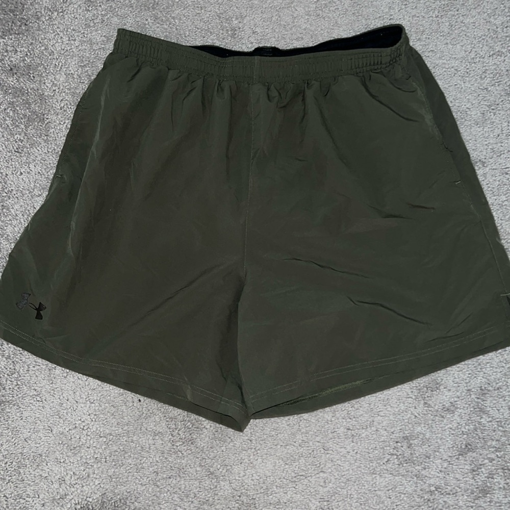 Army green under armor athletic shorts